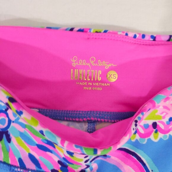 Lilly Pulitzer Luxletic Women XS Leggings Blue Multicolor Paisley Activewear - Picture 3 of 8